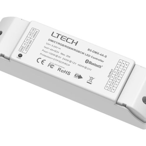 Contrôleur de tension constante LTECH DMX/Bluetooth B5-DMX-4A-S