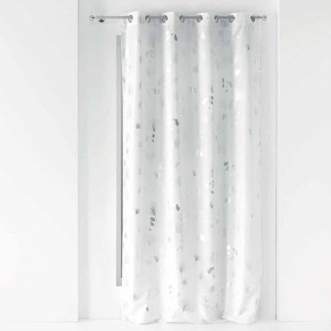 Rideau Déco à Œillets "Bloomy" 140x260cm Blanc (1/4)