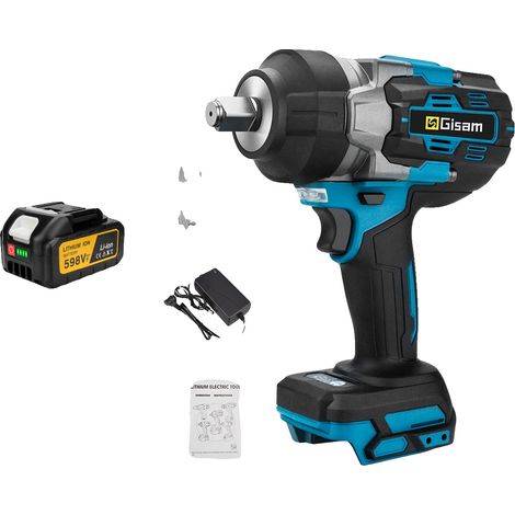 Clé à chocs électrique, couple de 2800 N·m, compatible avec les batteries 18V, 1 Boîte de Carton de Batterie (1/2)