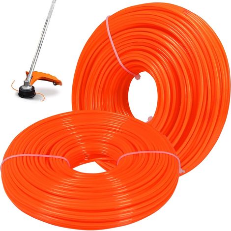 Fil de Débroussailleuse 2,4 mm, 100M Nylon Rond Solide pour Jardin, Électrique (Orange) Orange mm (1/5)