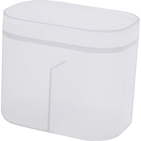 Boîte à cotons-tiges 2 compartiments porte-disques de coton avec couvercle en plastique anti-poussière organisateur multifonction pour salle de bain (1/5)