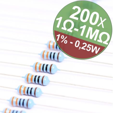 Quadrios 22P035 22P035 Metallschicht-Widerstand Sortiment axial bedrahtet 0207 0.25 W 1 % 1 Set