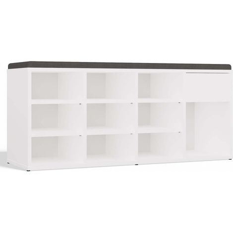 Schuhschrank Tallin, weiß, mit Sitzbank und Schublade, 110 x 46 x 35 cm, Flur (1/5)