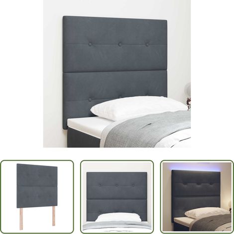 vidaXL Cabecero LED con tiras LED Manual Gris 100 cm Terciopelo (1/5)