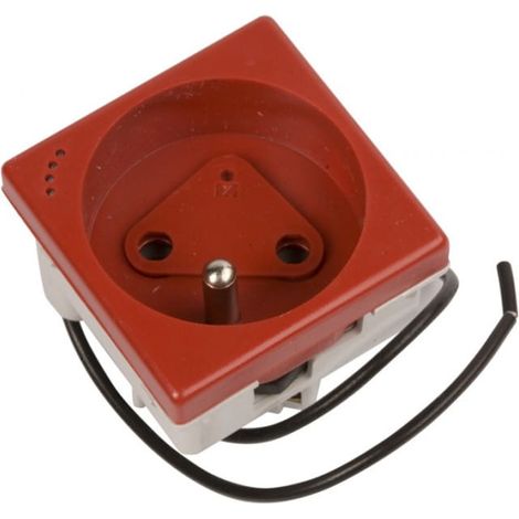 Presa singola Simon Connect K45 con/senza dati 16A IP20 con chiave di autorizzazione e indicatore di alimentazione rosso KLS02/6