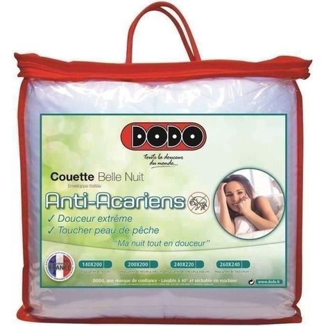 Edredón templado DODO Belle Nuit 4 estaciones 350 g/m² 240 x 260 cm antiácaros blanco Oeko-Tex (1/3)