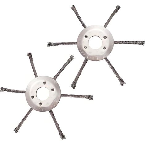 Lot de 2 Steel wire Grass Trimmer Head, 200mmTete Debroussailleuse Universelle, Compatible Tondeuse à Essence Remplacement Tete Brosse Debroussailleuse (1/4)
