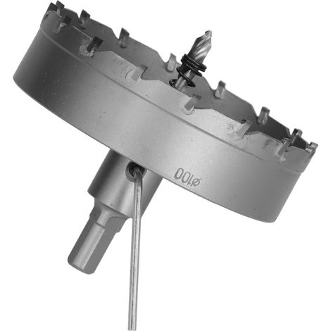 Scie Cloche Carbure 100mm TCT Perceuse Métal Inox Acier Lourd Ouverture Trous (1/5)