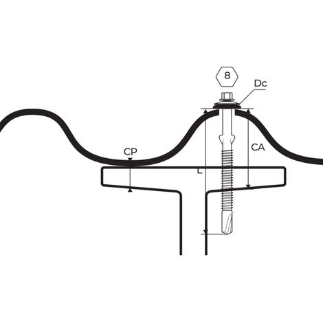 Vis Autoperceuse Fibrotop Tête Hexagonale IPN (avec Rondelle d'Étanchéité) Ø 6.3X110 (1/2)