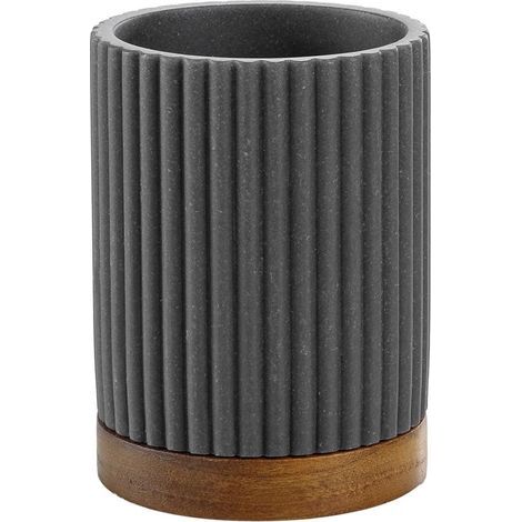 Becher – Badezimmeraccessoire – Feuchtigkeits- und stoßfest – Für den täglichen Gebrauch – Anthrazit – 8 x 10,8 cm (1/3)