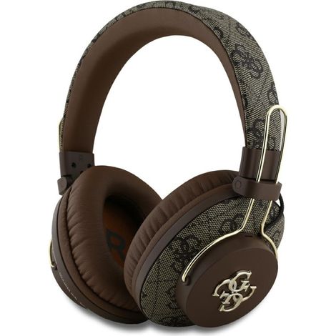 Cuffie circumaurali Guess Bluetooth ENC con logo in metallo 4G, colore marrone. (1/5)