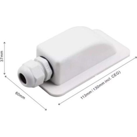 Passe-câble de toit pour camping-car, support de boîte d'entrée de câble, presse-étoupe étanche à un trou avec protection UV contre les panneaux solaires, pour camping-car, bateau, caravane (blanc) (1/3)