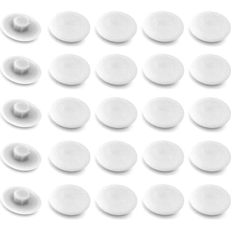 Cyclingcolors – Lot de 20 caches vis hexagonaux en plastique blanc – 4mm diamètre – 2,7mm longueur – 11,8mm tête – Pour finition esthétique meuble