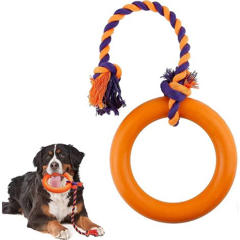 Anneaux en caoutchouc pour chiens à mâcher, jouets pour chiens à mâcher pour les activités de plein air : mordillage, rapport d'objet, dressage. (1/4)