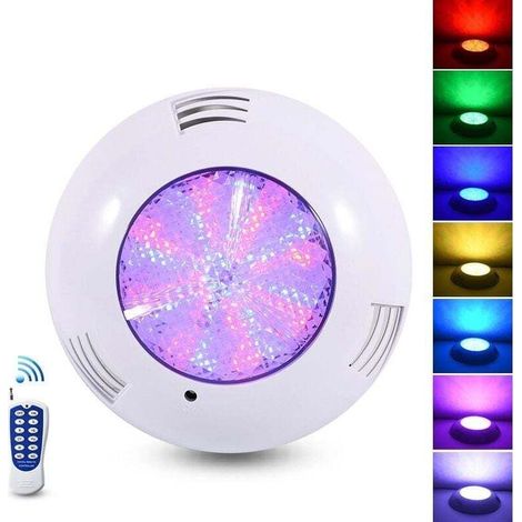 Piscine LED. 35W Lampe Piscine extra-plats RGB Dimmable Multicolore Changement LED Submersible avec Télécommande.Angle de faisceau 140°.IP68 étanche.12V AC (1/4)