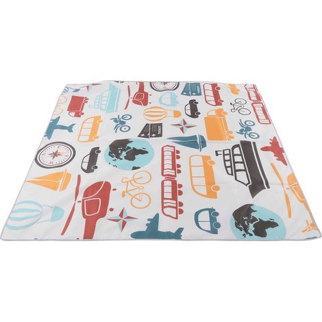Baby-Aktivitätsmatte, 130 x 130 cm, rutschfest, wasserdicht, aus Nylon, vielseitig einsetzbar zu Hause, beim Camping und bei Outdoor-Aktivitäten. (1/5)
