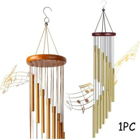 Wind Chime - Unspecified - 12 Aluminum Alloy Tubes - 55 cm - Gold - Garden Decoration (1/4)
