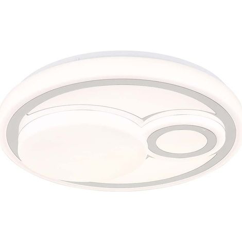 Plafonnier LED pour salon, lampe de couloir ronde chromée blanche, 38 cm (1/5)
