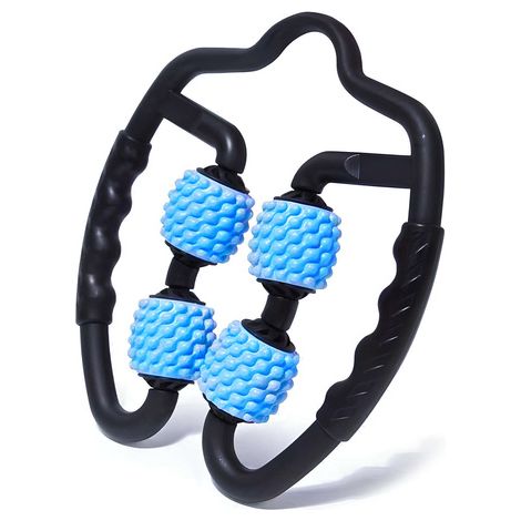 Alogy Anti-Cellulite Handmassagegerät mit 4 Massagerollen, Universalrolle, Schwarz und Blau (1/5)