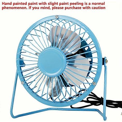 Ventilador de escritorio USB de 4 pulgadas, rotación de 360°, ventilador de refrigeración personal ultrasilencioso con estructura metálica para mesa de dormitorio u oficina. (1/5)
