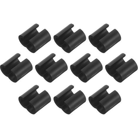 Lot de 10 serre-câbles doubles pour vélo, en plastique noir, pour la gestion des câbles. (1/5)