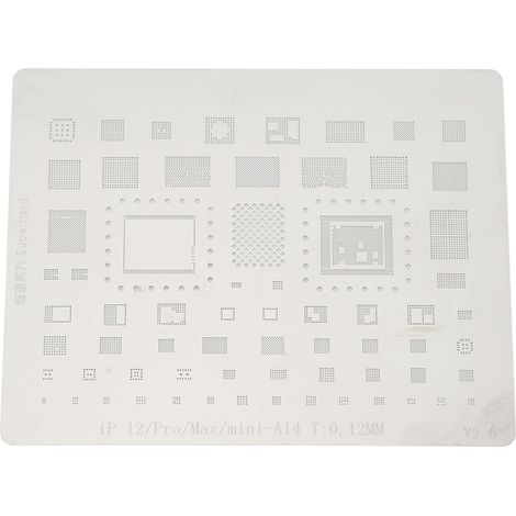 Pochoir de reballage BGA, positionnement précis, modèle de plantation en étain en acier inoxydable pour CPU IOS série 12 A14 (1/5)