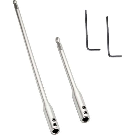 Rallonges pour perceuse (150 mm/300 mm), tige d'extension pour forets à queue de 6,35 mm (1/4"), tige d'extension pour perçage de trous et de trous traversants. Comprend 2 clés Allen. (1/5)