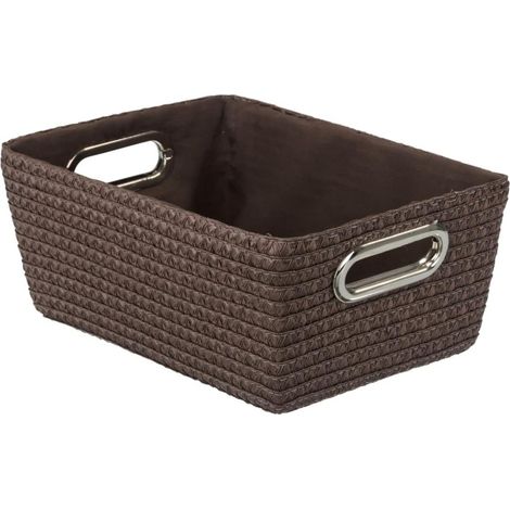 WENKO Aufbewahrungskorb Chromo mit Chromgriffen 28x12x19,5 cm, Polypropylen. Braun (1/3)