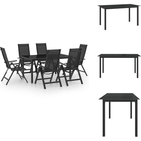 Ensemble à manger de jardin 7 pcs aluminium anthracite - Salon De Jardin - Mobilier De Jardin - Set De Table - Ensemble Salon De Jardin - Fauteuil Pliable (1/5)