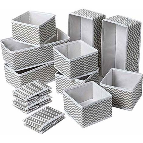 Lot de 12 boîtes de rangement, organisateur de tiroir pliable non tissé pour sous-vêtements, soutiens-gorge, cravates, PZCC