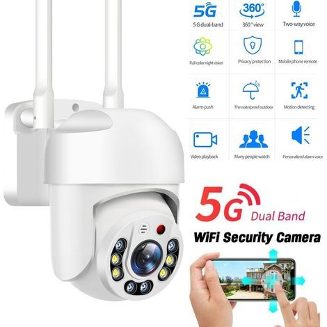 5G-WLAN-HD-Überwachungskamera mit Gegensprechanlage, PTZ-Steuerung, Nachtsicht, Bewegungserkennung und automatischer Verfolgung (1/5)