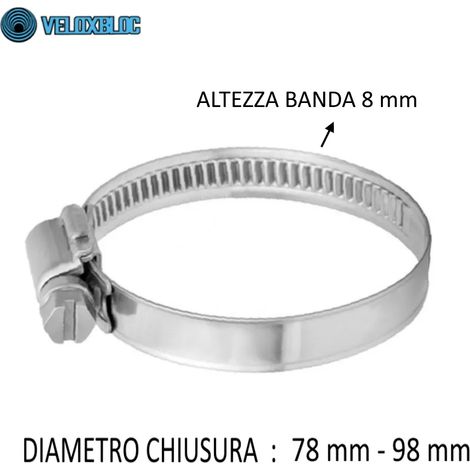 FASCETTA BANDA PERFORATA DA 8 MM . DIAMETRO 78-98
