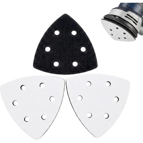 3 Tampons Plateau Ponceuse Triangulaire 93 x 93 x 93 mm 6 Trous pour Delta (1/5)
