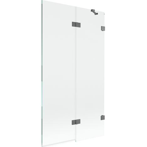 Mexen Lunar pare-douche 2 volets droit 100 x 150 cm, transparent, métal brossé - 897-100-100-95-00-P (1/5)