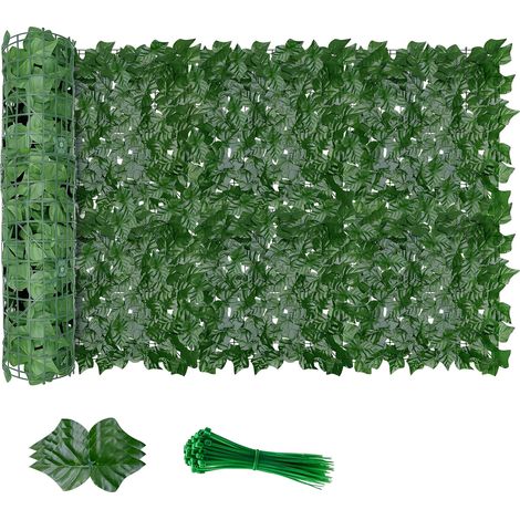 Haie Artificielle 1x3M - Panneau Brise Vue - Feuillage Dense - Extérieur Intérieur - Avec 100 Serre Cable