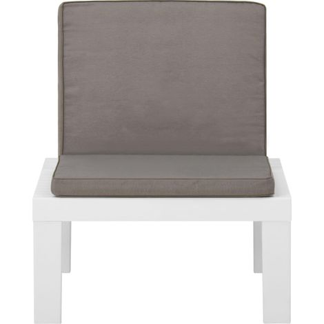 Maison Exclusive - Silla de jardín con cojín plástico blanco