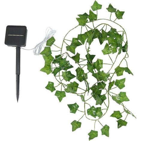 LED Solar String Lights, Artificial Ivy Leaf Lamp, 8 Modes, Waterproof Solar Powered Maple Leaves for Garden, Patio, Yard, Party (10m, 100 LEDs) MUMU