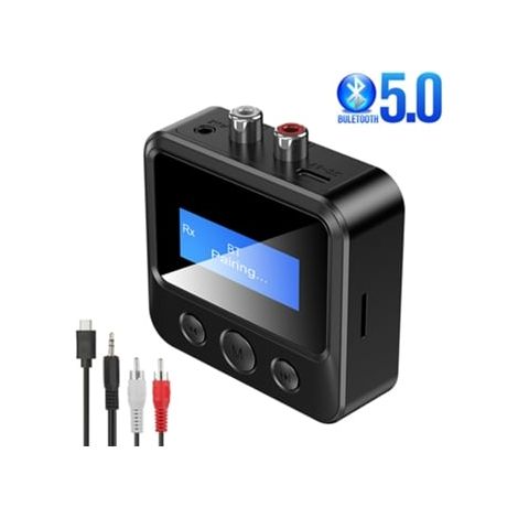 Émetteur-récepteur Bluetooth 5.0 EDR, adaptateur sans fil USB, prise auxiliaire 3,5 mm et RCA pour TV, PC, casque audio, chaîne hi-fi domestique et voiture.