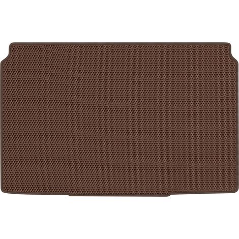 Peugeot 208 II Berline (à partir de 2019). Tapis de coffre en EVA, motif nid d'abeille marron. (1/5)
