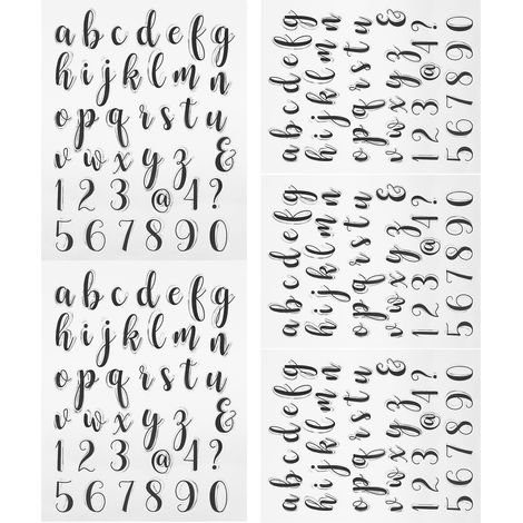 Lot de 5 tampons transparents DIY journal scrapbooking alphabet minuscule 39 caractères T1768 (1/5)