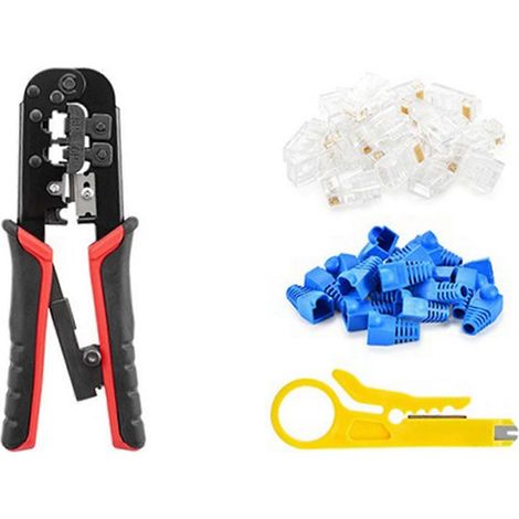 Pince à sertir RJ45 avec coupe-fils et dénudeur pour câbles réseau Ethernet (1/4)