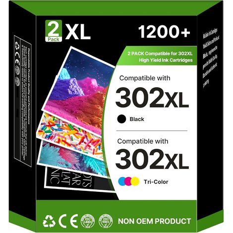 302 XL Cartouches d'encre pour HP 302 XL pour 4520 4525 4527 (1/5)