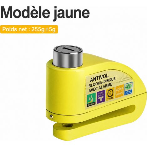 Antivol bloque-disque jaune en alliage d'aluminium avec clé pour deux-roues jaune réf 5057 348 g – Livraison gratuite