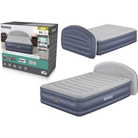 Luftmatratze - BESTWAY - 671BD Queen - Integrierte elektrische Pumpe - LoungeLux Kopfteil - Langlebiges Tritech (1/2)