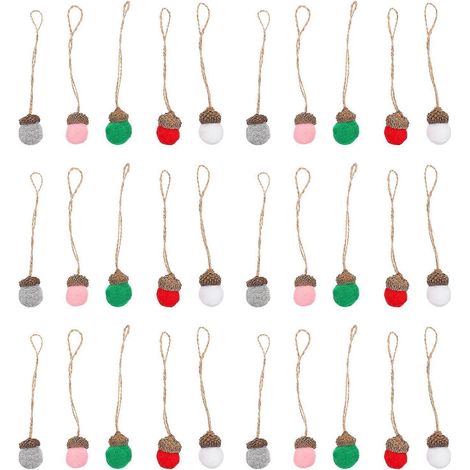 30 boules de Noël décoratives à suspendre au sapin, à faire soi-même, pour une fête de Noël.-13x2.5cm-Colorful (1/3)