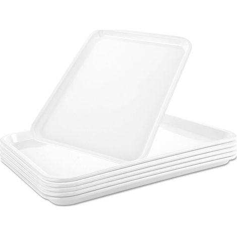 Set mit 6 rechteckigen Serviertabletts – 33 x 24 cm. Für Buffets, Partys und Picknicks. (1/5)