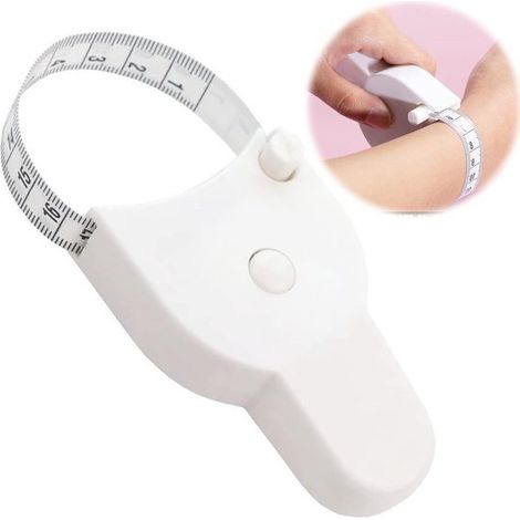 Metro a nastro morbido da 150 cm / 60 pollici per misurare le dimensioni del corpo. Metro a nastro retrattile bianco. (1/5)