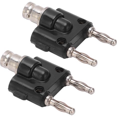 KIMISS Adaptateur Banane Double Fiche Banane vers Bnc Femelle 2 Pièces J.20022 Connecteur de Fiche Banane 4Mm Adaptateur Bnc Femelle vers Connecteur Banane Double Rangée (1/5)