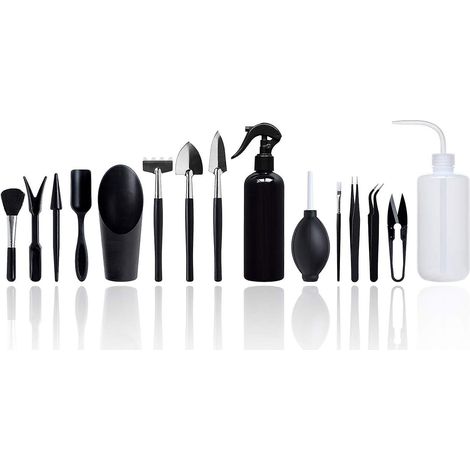 Ensemble de 15 mini-outils de jardinage pour plantes succulentes, idéal pour l'entretien et le rempotage des jardins féériques d'intérieur (1/5)