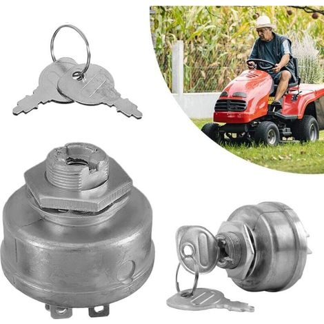 ANDIAMO 12V Universal-Traktor-Motorstartschalter. 5-poliger Schlüssel mit 2 Schlüsseln. Startschalter für Rasenmäher und Traktoren.